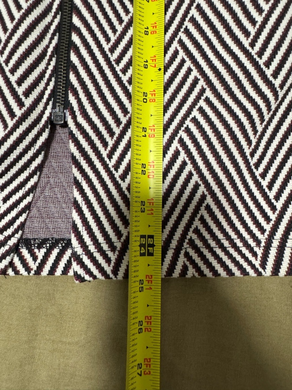 Maeve Black Marroon  and White chevron  pencil  Knee-Length Skirt - Picture 6 of 8